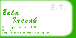 bela kresak business card
